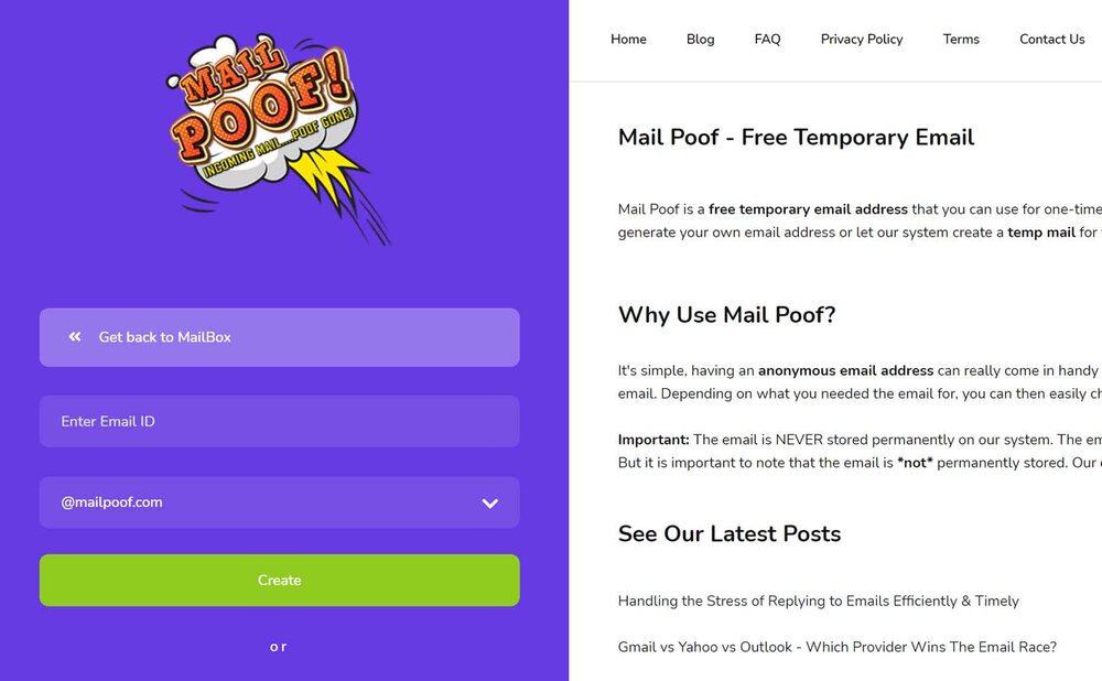 mailproof.com website screenshot