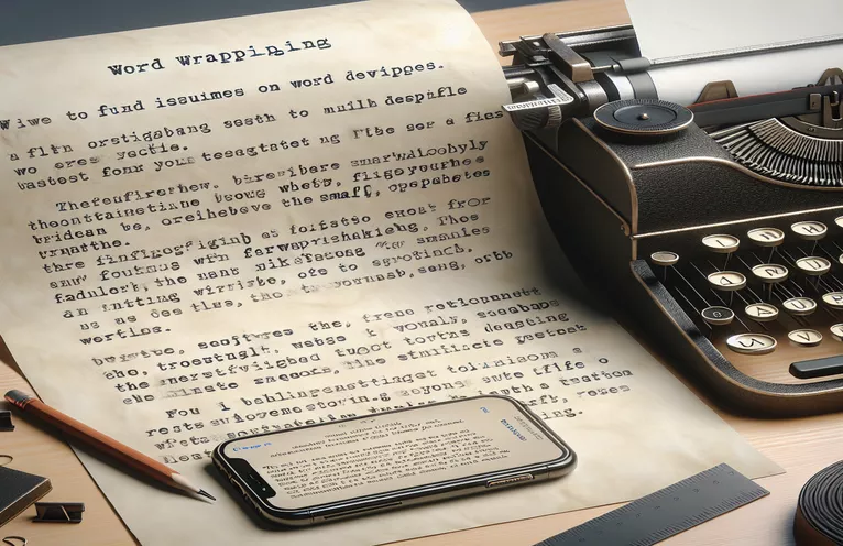 Corrigindo problemas de efeito de máquina de escrever com quebra automática de texto em dispositivos pequenos