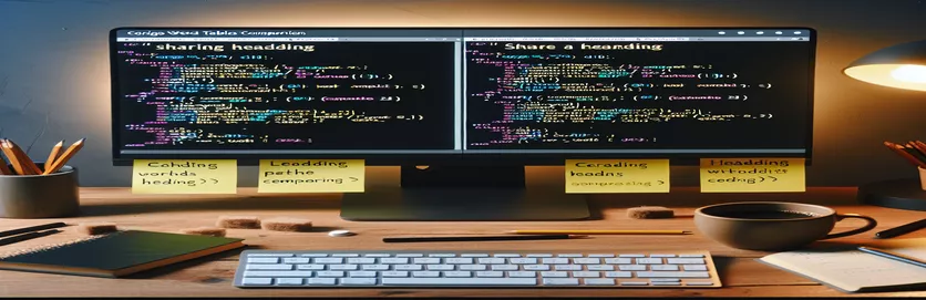 C#에서 두 단어 테이블의 제목이 동일한지 확인하는 방법