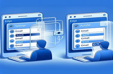 Automātiskās aizpildes apstrāde programmā Edge vairākiem e-pasta laukiem