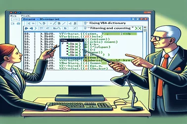 Riešenie problémov so slovníkom Excel VBA pre filtrovanie a počítanie riadkov
