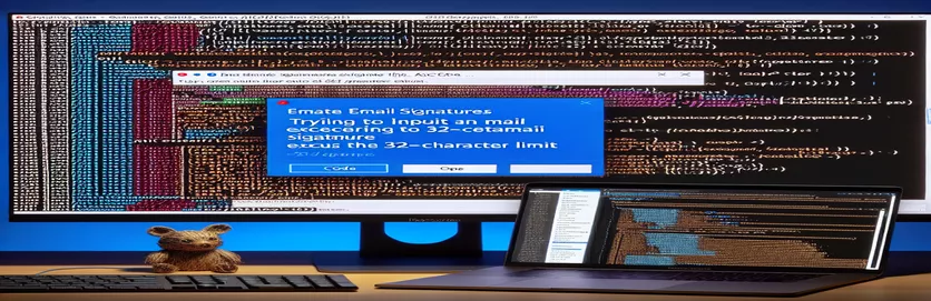 Outlooki ja Wordi e-posti allkirjade 32 tähemärgi piirangu uurimine koodi kaudu