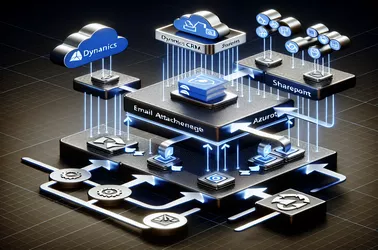 El. pašto priedų saugyklos optimizavimas Dynamics CRM naudojant SharePoint ir Azure