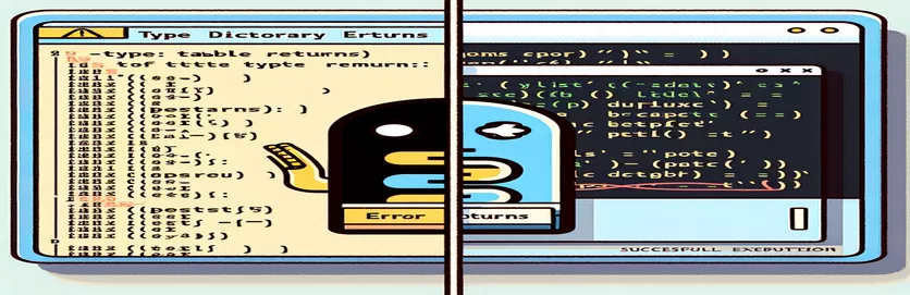 „Tipo žodyno klaidos“ sprendimas Python lentelės grąžinimuose