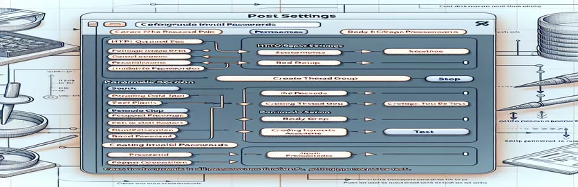 How to handle invalid passwords and set up the POST setting for email addresses in JMeter