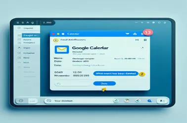 E-mail-beskeder for slettede Google Kalender-begivenheder