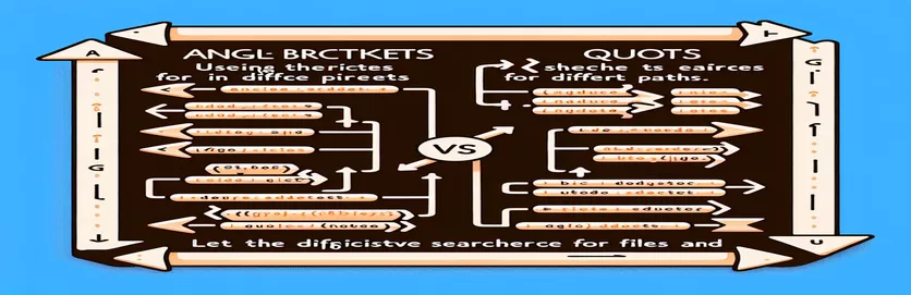 Compreendendo o uso de colchetes angulares versus aspas em diretivas de inclusão C++