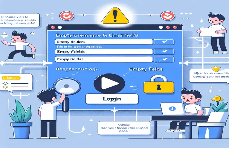 Zpracování prázdných polí uživatelského jména a e-mailu po přihlášení pomocí Yii2 a React