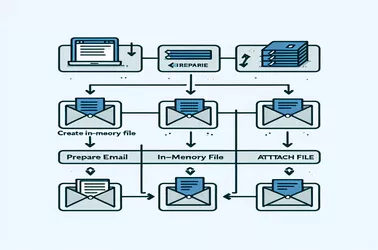 Laravel کی ای میل کی فعالیت کے ساتھ ان میموری فائلوں کو منسلک کرنا