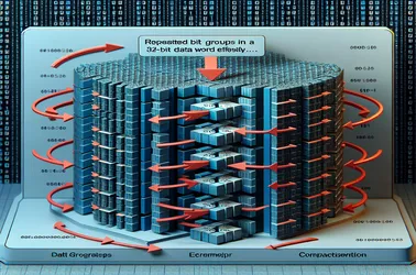 Compactação eficiente de grupos de bits repetidos em uma palavra de 32 bits